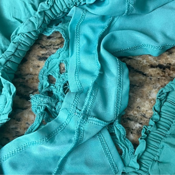 American Eagle Aqua Blue Eyelet Scallop Hem Shorts S - Picture 9 of 11